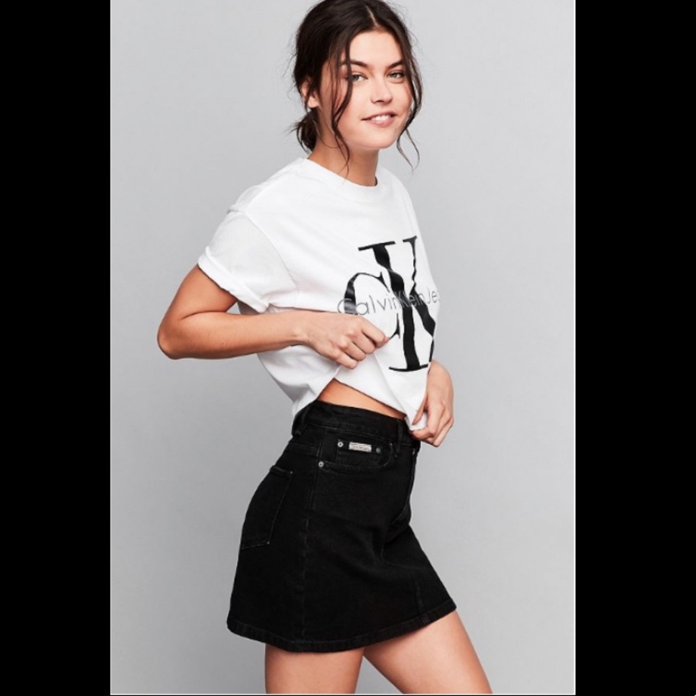 NWOT Calvin Kevin for UO Black Denim Mini Skirt